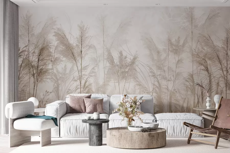 stenske poslikave Visoke rastline v pastelnih barvah u93903