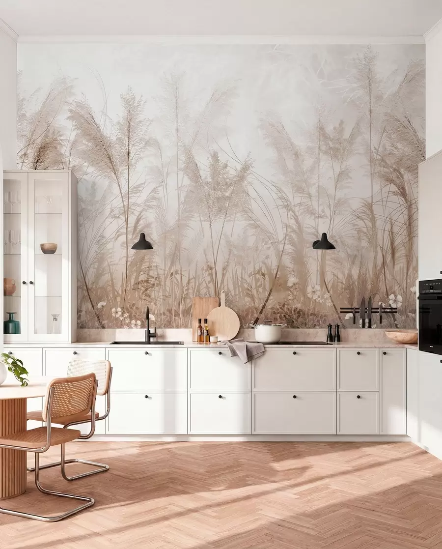 stenske poslikave Visoke rastline v pastelnih barvah u93903