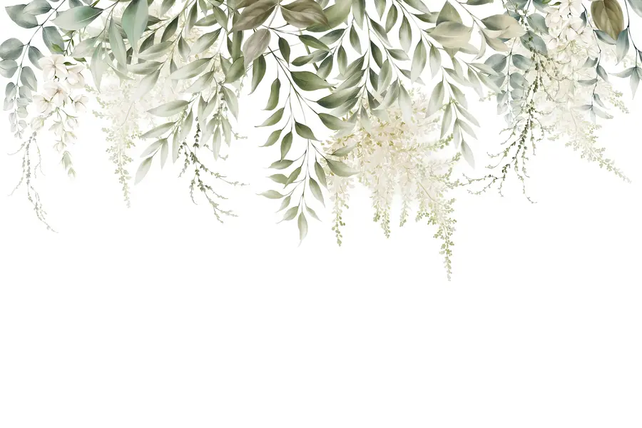 stenske poslikave Cvetlični okvir z akvarelnimi zelenicami u94197