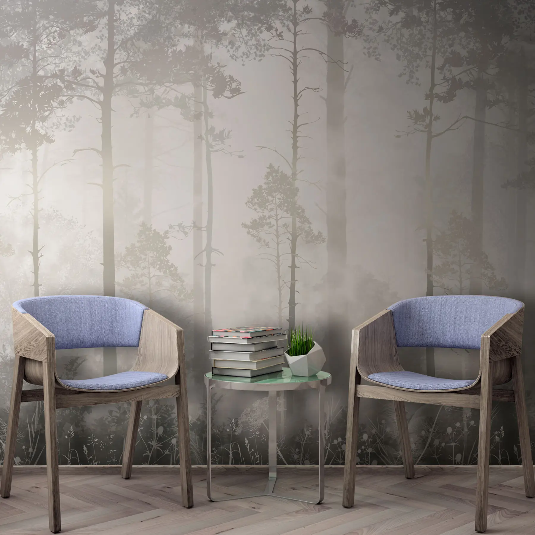 stenske poslikave Gozd v megli u94439