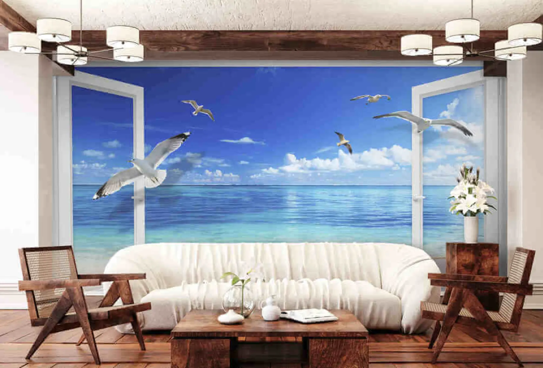 stenske poslikave Ptica, nebo in voda u03352