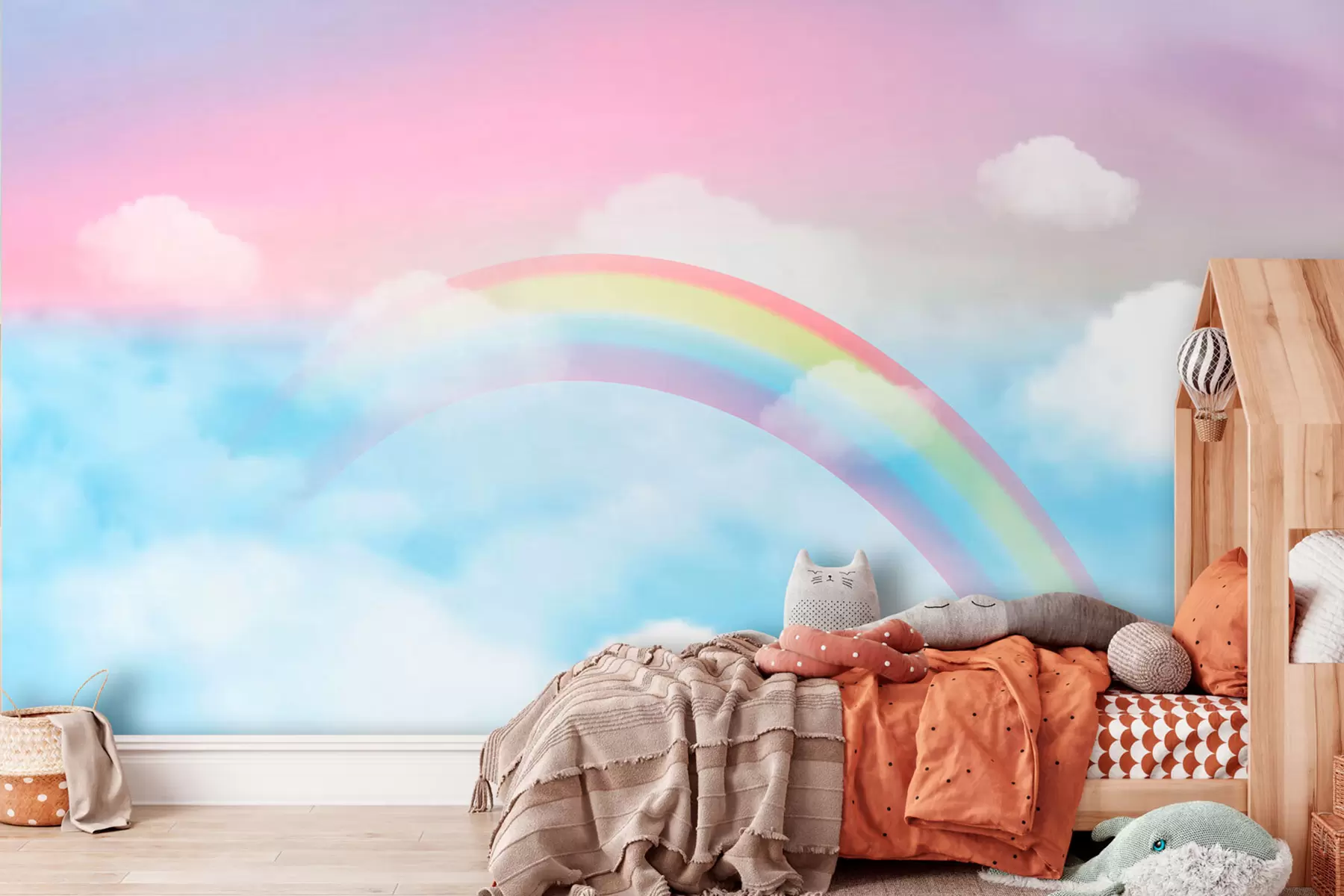 stenske poslikave Fantazijska čarobna pokrajina mavrica na nebu u95094