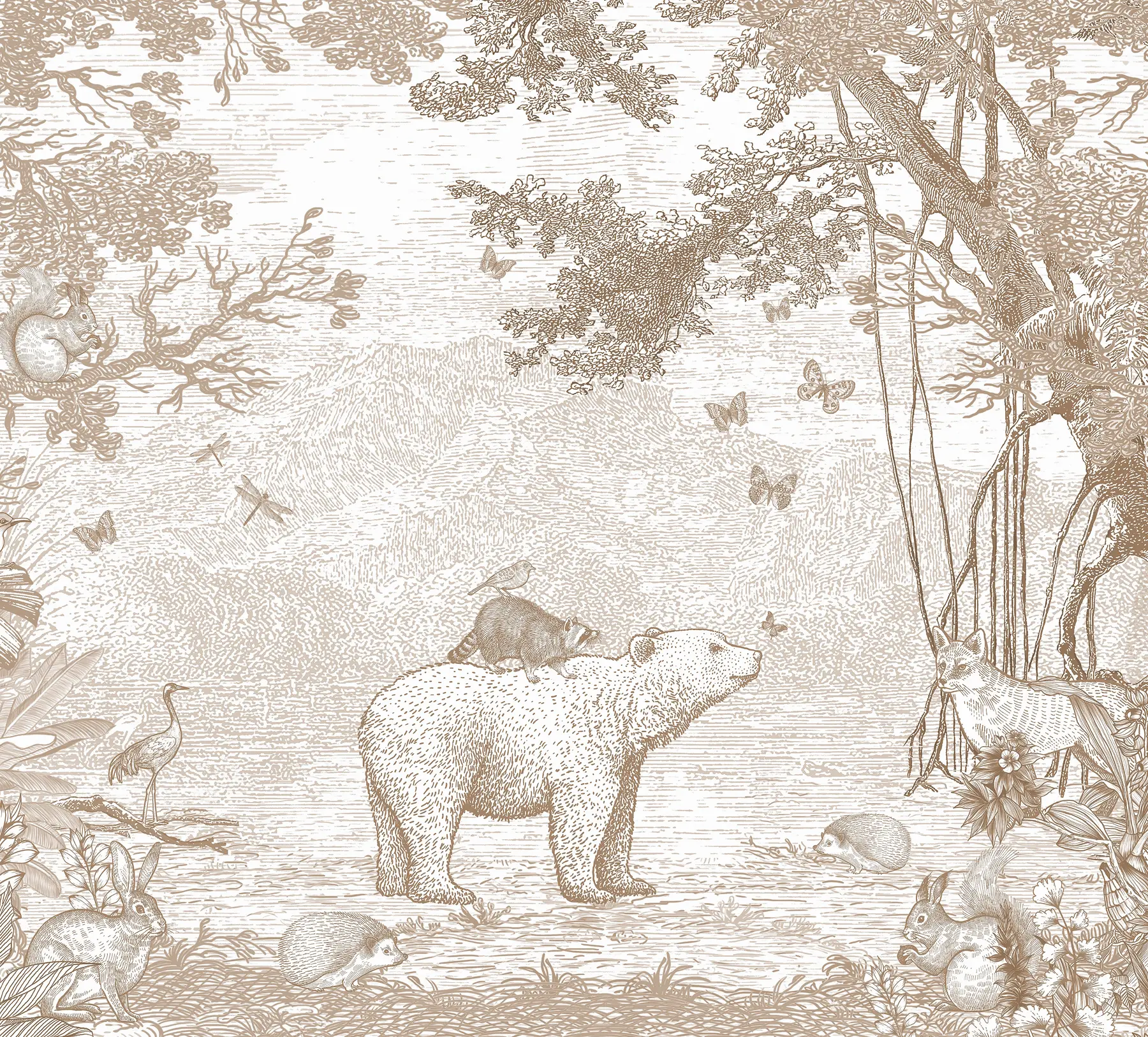 stenske poslikave Pravljični gozd z ljubkimi živalmi u95425