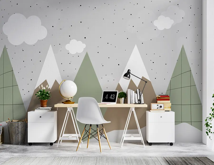 stenske poslikave Gore in oblaki u96298