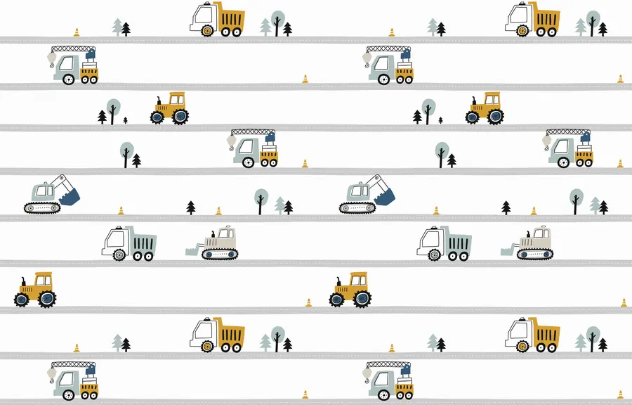 stenske poslikave Tovornjak, traktor, tovorni žerjav, buldožer, bager u96465