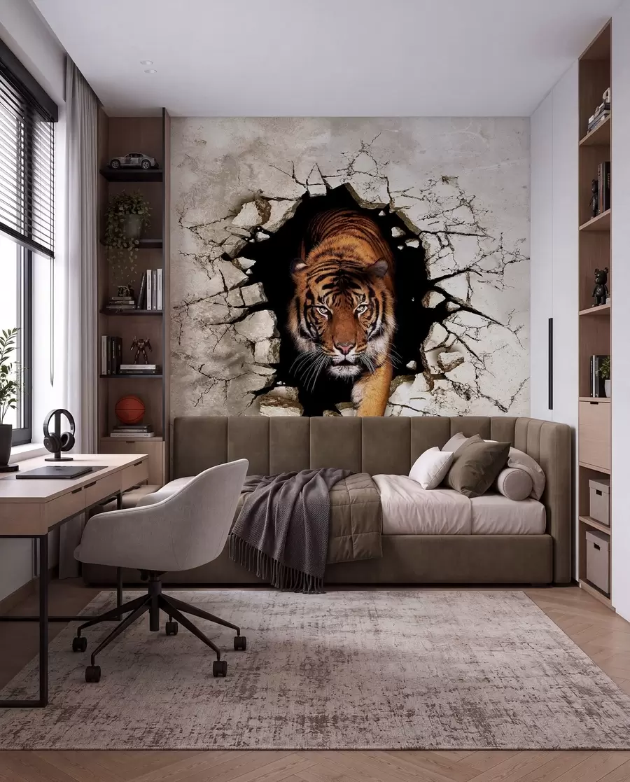stenske poslikave Tiger prebija zid u97031