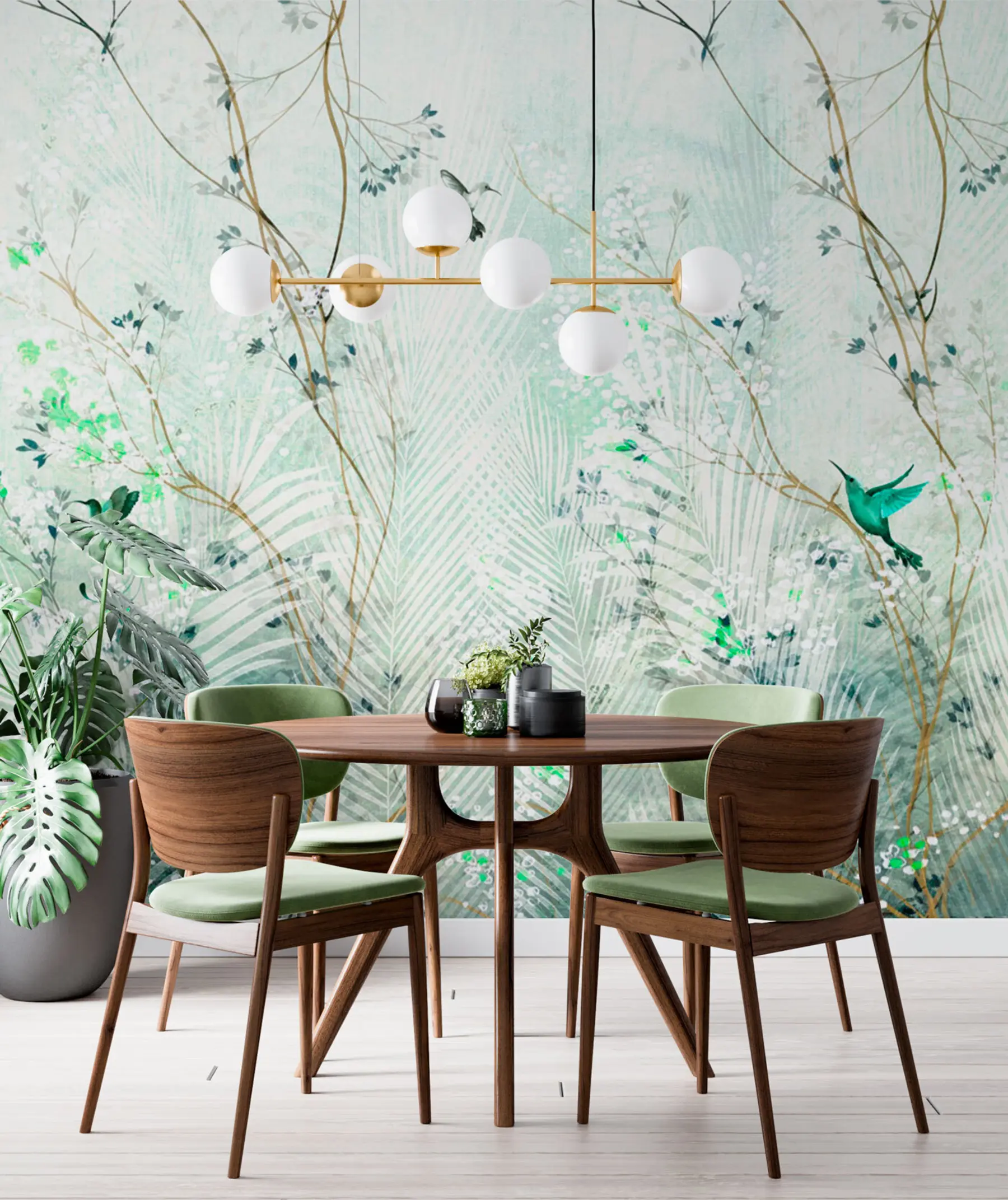 stenske poslikave Kolibriji na vrtu u97048