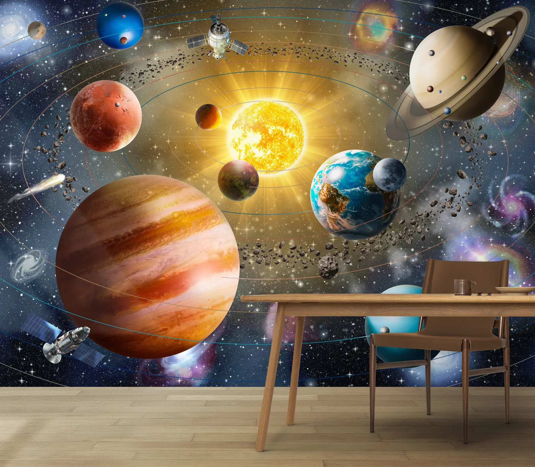 stenske poslikave Očarljiv prostor, sončni sistem u97222