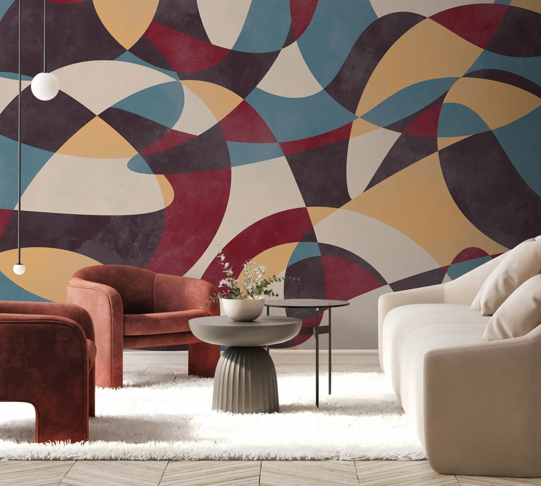 stenske poslikave Sodobna geometrijska abstrakcija grunge loft slog u97197