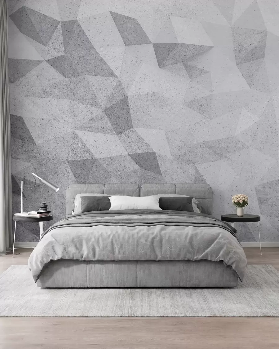 stenske poslikave Abstraktni 3D poligoni grunge loft u97336