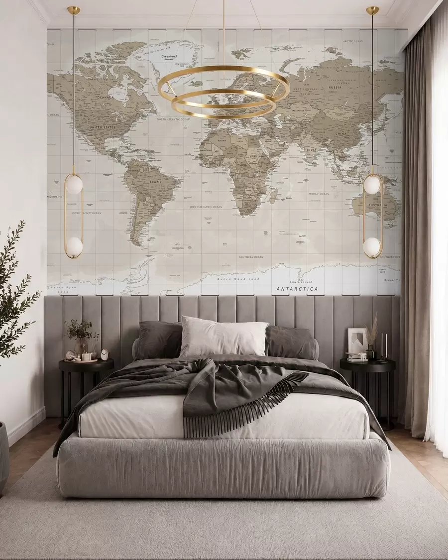 stenske poslikave Vintage svetovni zemljevid loft u97342