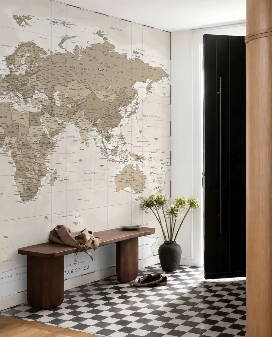 stenske poslikave Vintage svetovni zemljevid loft u97342
