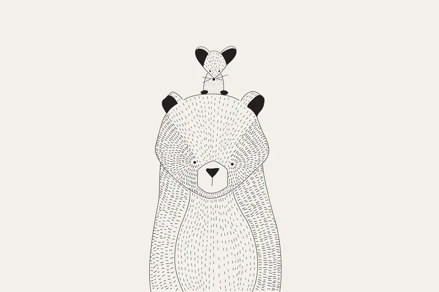 stenske poslikave Medvedek z miško u98483