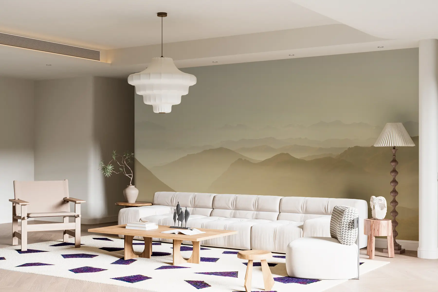 stenske poslikave Beige sipine in gore v pokrajini u99719v3