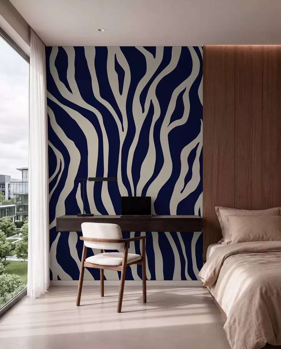 stenske poslikave Indigo zebrasti vzorec u99173v1