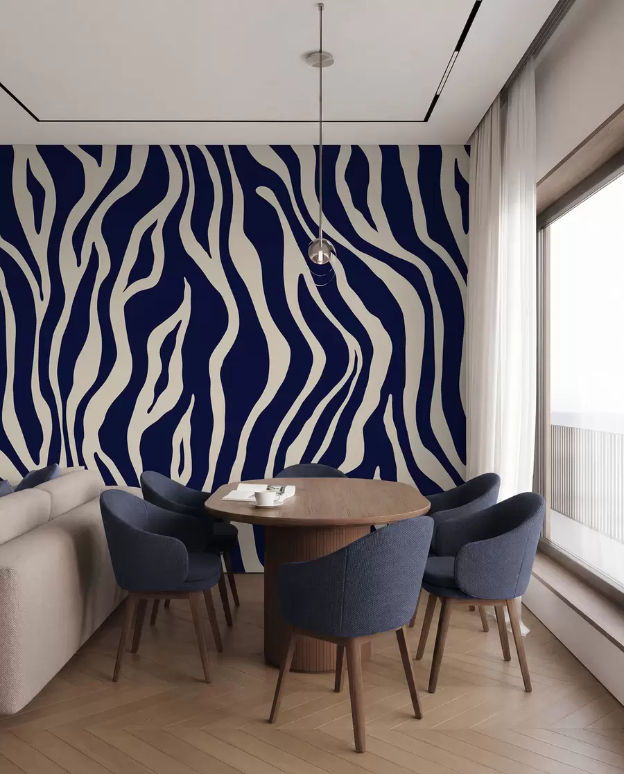 stenske poslikave Indigo zebrasti vzorec u99173v1