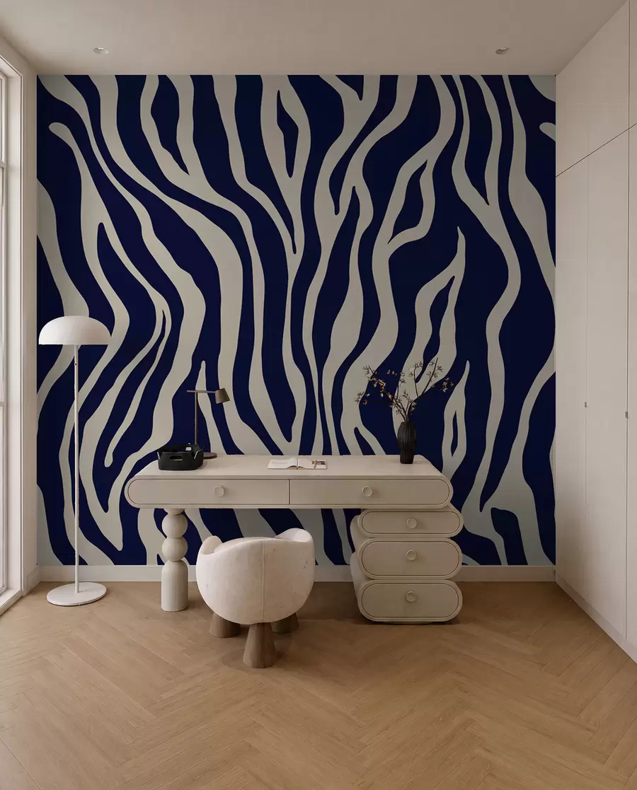 stenske poslikave Indigo zebrasti vzorec u99173v1